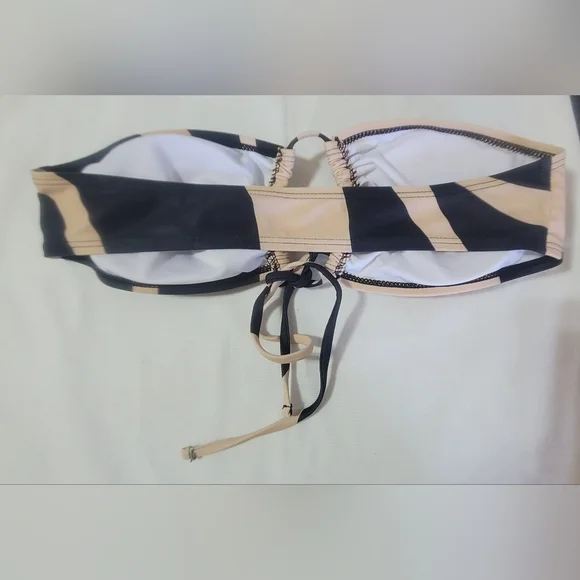 2 piece strapless bikini high waisted drawstring size medium - Picture 5 of 10